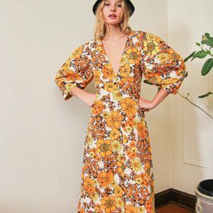 Free People - Midi Bohemian Floral Dress - Medium